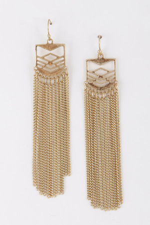 Triangle Mesh Chain Dangle Earrings 5JAD9